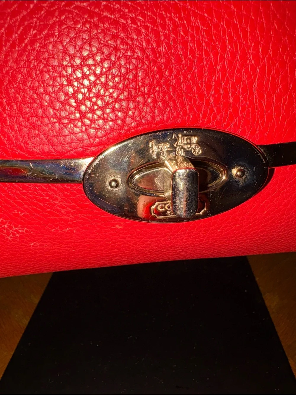 COACH Madison Pebbled Leather Chain Crossbody Clutch